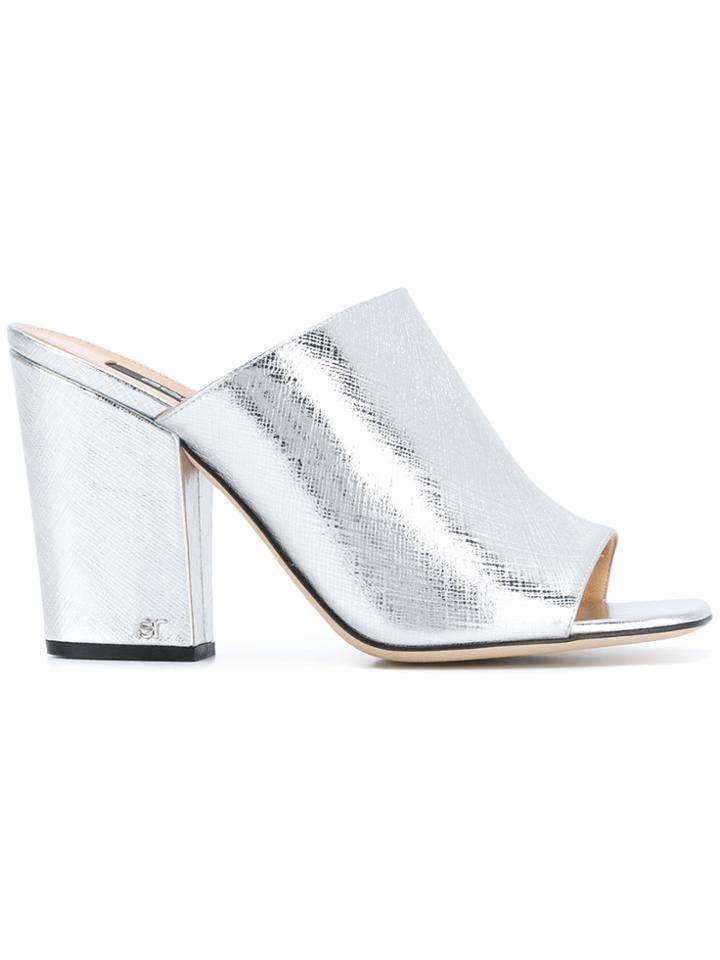 Sergio Rossi Classic Mules - Metallic