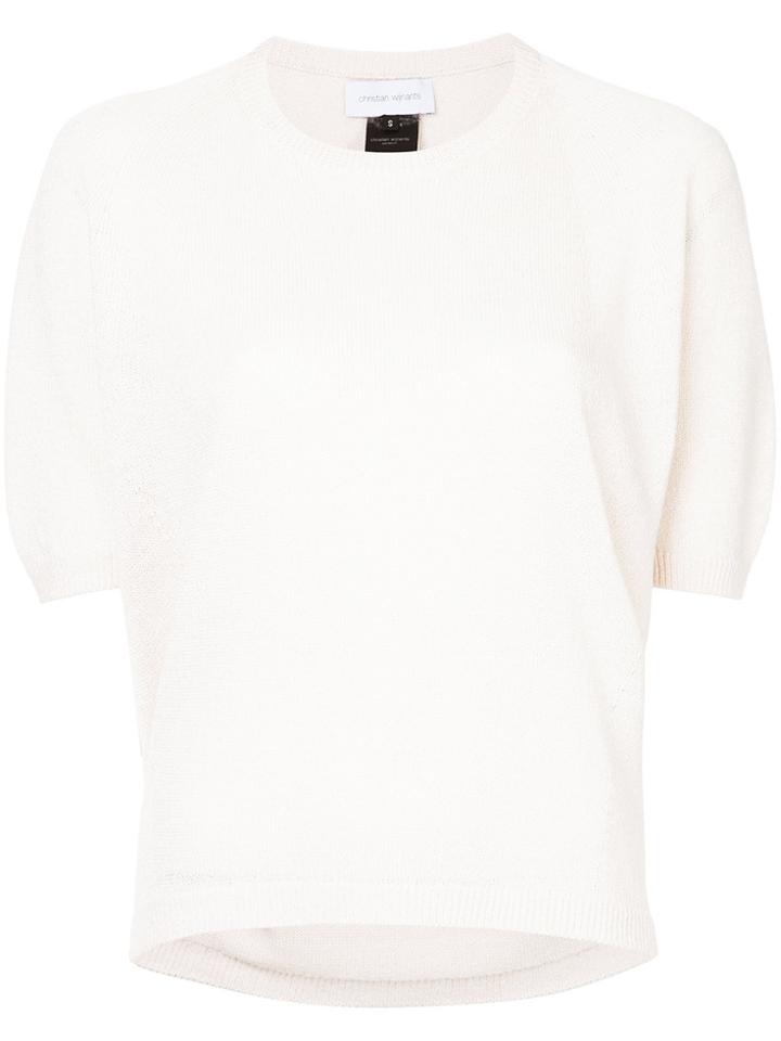 Christian Wijnants Short Sleeve Knitted Top - Nude & Neutrals