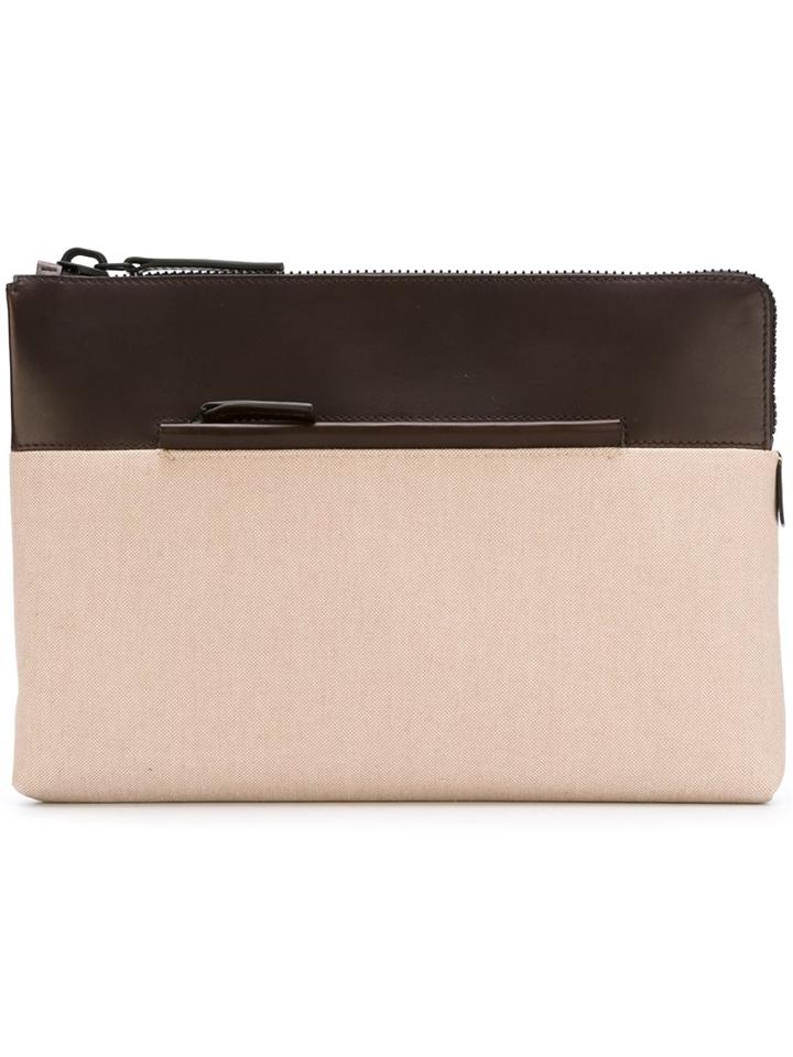 Troubadour Fabric & Leather Pouch, Women's, Brown