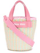 Miu Miu Woven Bucket Bag - Pink & Purple