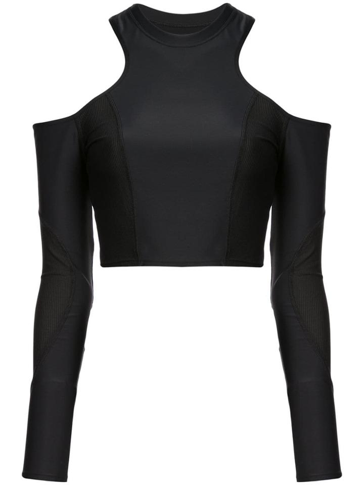 Cushnie Cold Shoulder Racer Cut Top - Black