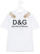 Dolce & Gabbana Kids Logo Print T-shirt, Girl's, Size: 6 Yrs, White