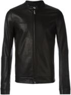 Rick Owens Band Collar Jacket, Men's, Size: 48, Black, Calf Leather/cotton