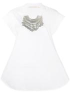 Miahatami - Embellished Collar T-shirt - Women - Cotton - 42, White, Cotton