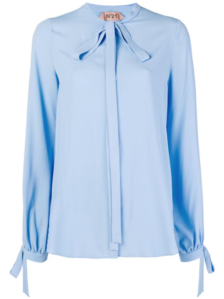 No21 Front Bow Blouse - Blue