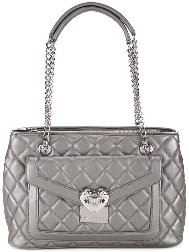 Love Moschino Metallic (grey) Medium Shoulder Bag, Women's