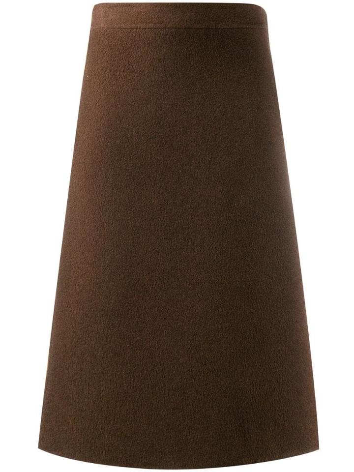 Salvatore Ferragamo Pre-owned 1970's Knee-length A-line Skirt - Brown