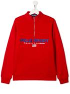 Ralph Lauren Kids Teen Zip-up Logo Sweatshirt - Red