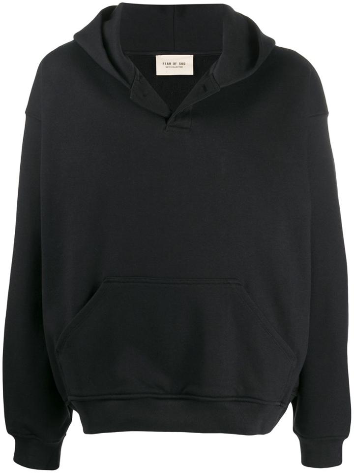 Fear Of God Front Buttoned Hoodie - Black