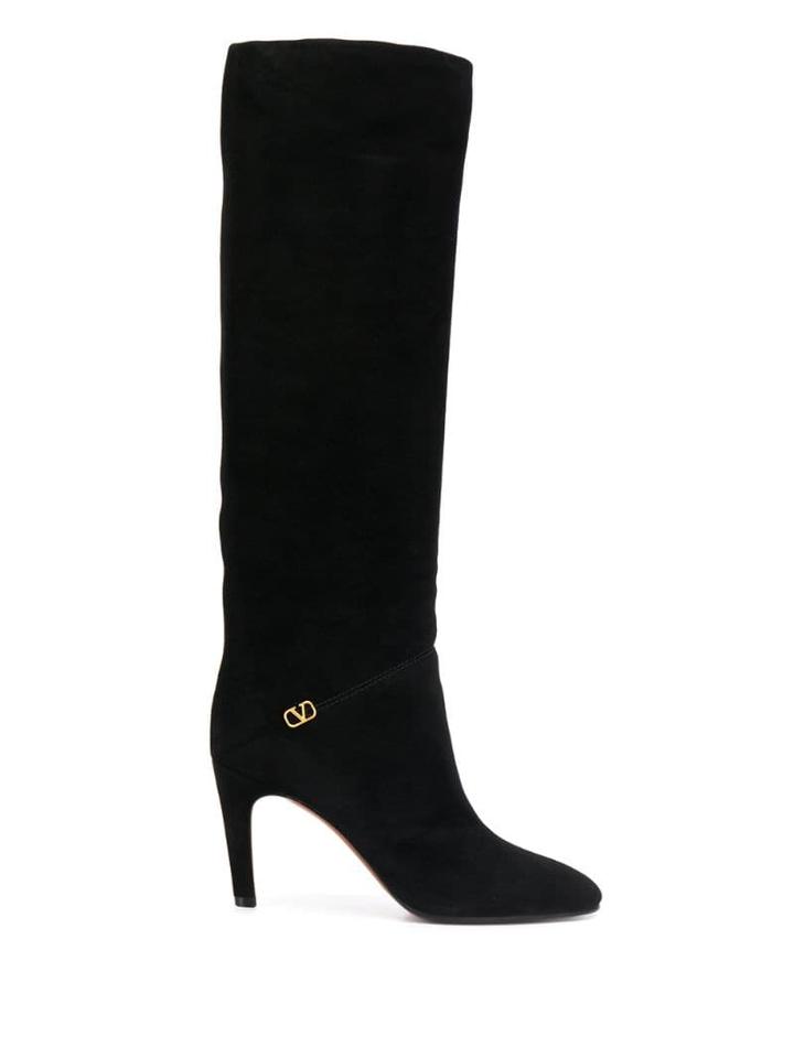 Valentino Valentino Garavani Suede Knee-high 85 Boots - Black
