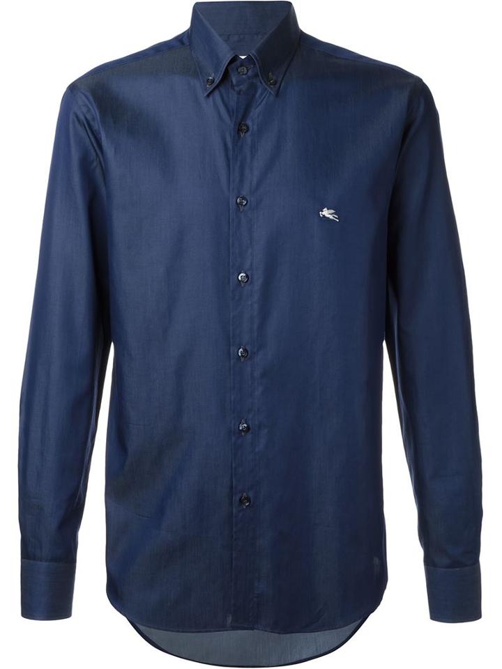 Etro - Button Down Shirt - Men - Cotton - 44, Blue, Cotton