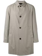 Sealup Houndstooth Print Coat, Men's, Size: 54, Nude/neutrals, Polyamide/polyurethane/cupro