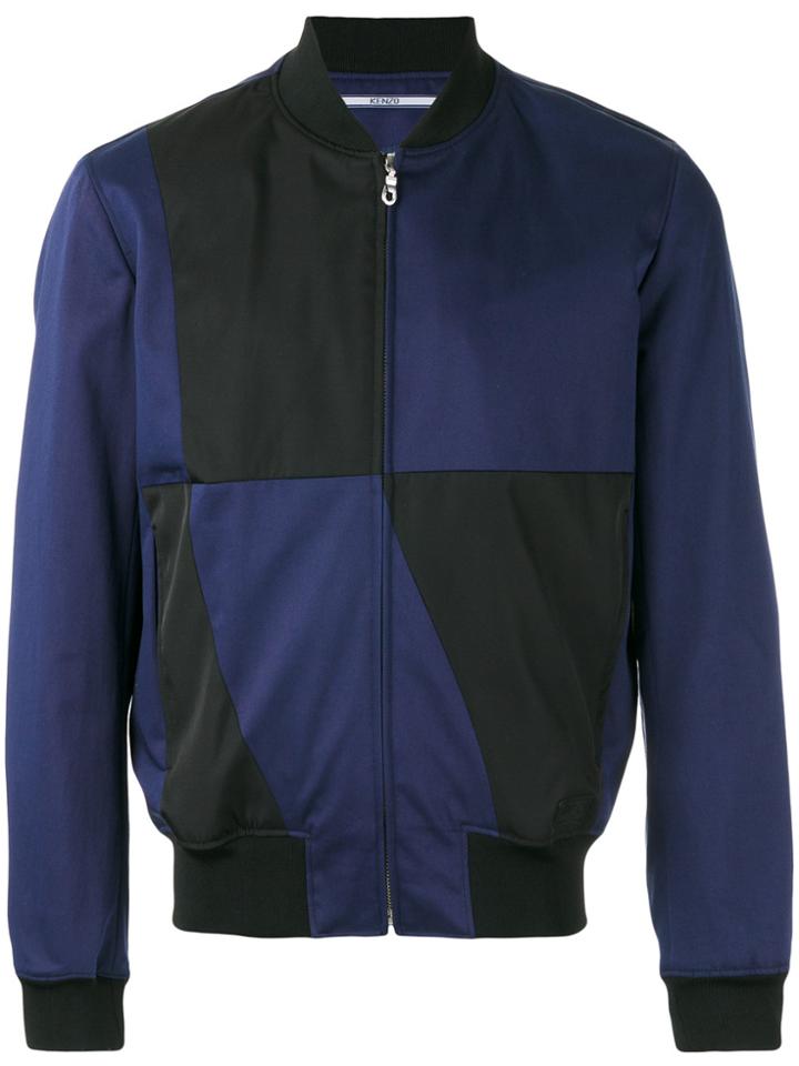 Kenzo Block Panel Bomber Jacket - Blue