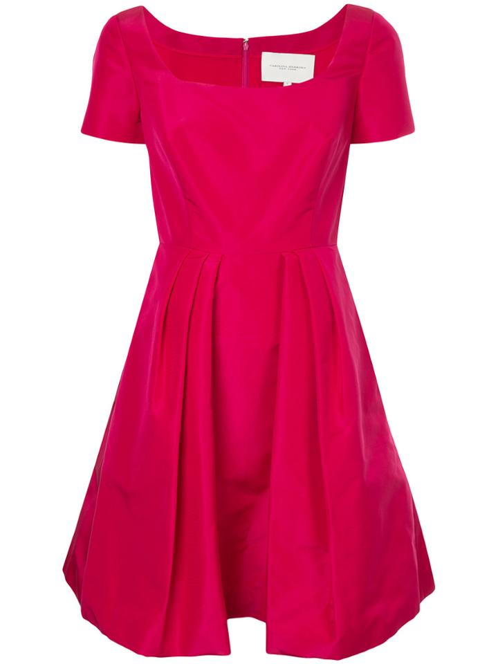 Carolina Herrera Flared Square-neck Dress - Pink & Purple
