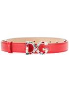 Dolce & Gabbana - Logo Belt - Women - Leather - 90, Red, Leather