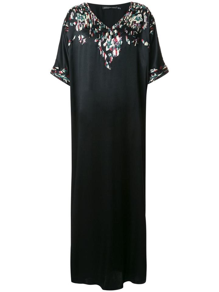 Josie Natori Couture Suzani Kaftan Dress - Black