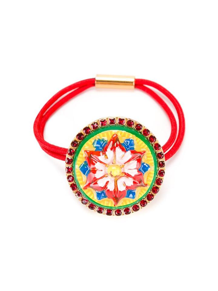 Dolce & Gabbana Kids Mambo Motif Elasticated Hairband, Kids Unisex, Red, Glass/metal/polyurethane