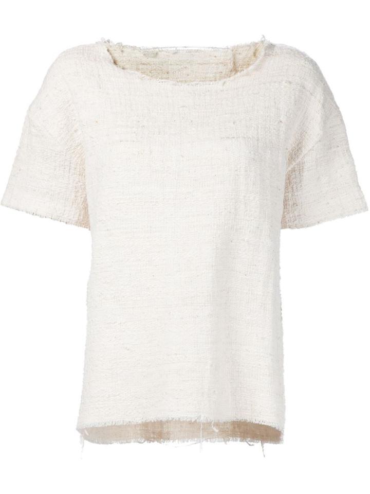 The Elder Statesman Knitted T-shirt, Women's, Size: Xs, White, Cotton