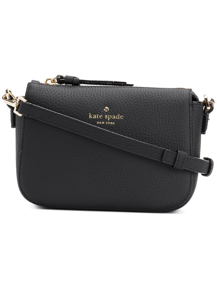 Kate Spade Logo Print Shoulder Bag - Black