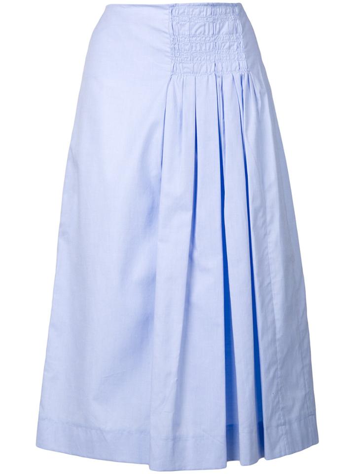 Victoria Victoria Beckham Ruched Pleated Skirt - Blue