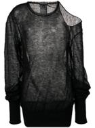 Ann Demeulemeester Fine-knit Top - Black