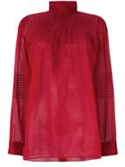 Valentino High Neck Blouse - Red