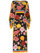 Dolce & Gabbana Silk Rose Print Kimono Dress - Multicolour