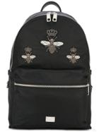 Dolce & Gabbana Volcano Crowned Bee Patch Backpack - Black