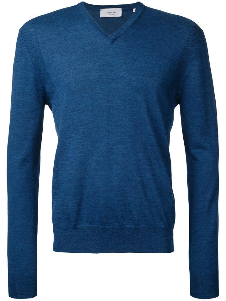 Cerruti 1881 - V-neck Jumper - Men - Wool - L, Blue, Wool