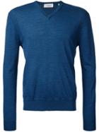 Cerruti 1881 - V-neck Jumper - Men - Wool - L, Blue, Wool