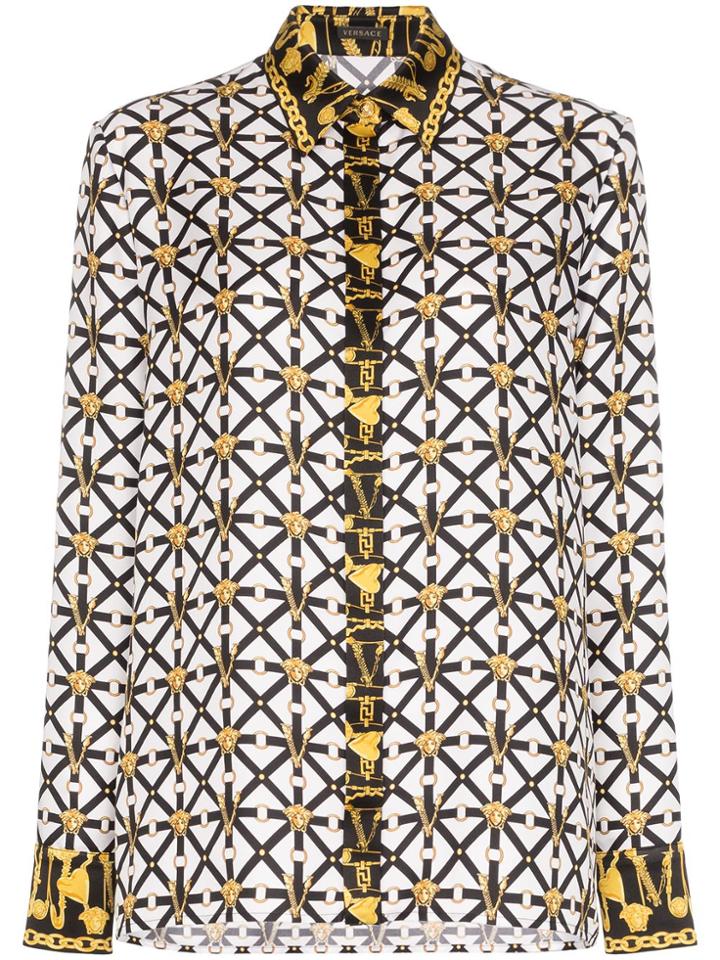 Versace Micro-harness Print Shirt - White