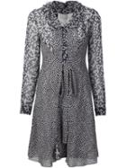 Carolina Herrera ' Georgette ' Shirtdress, Women's, Size: 2, Blue, Silk