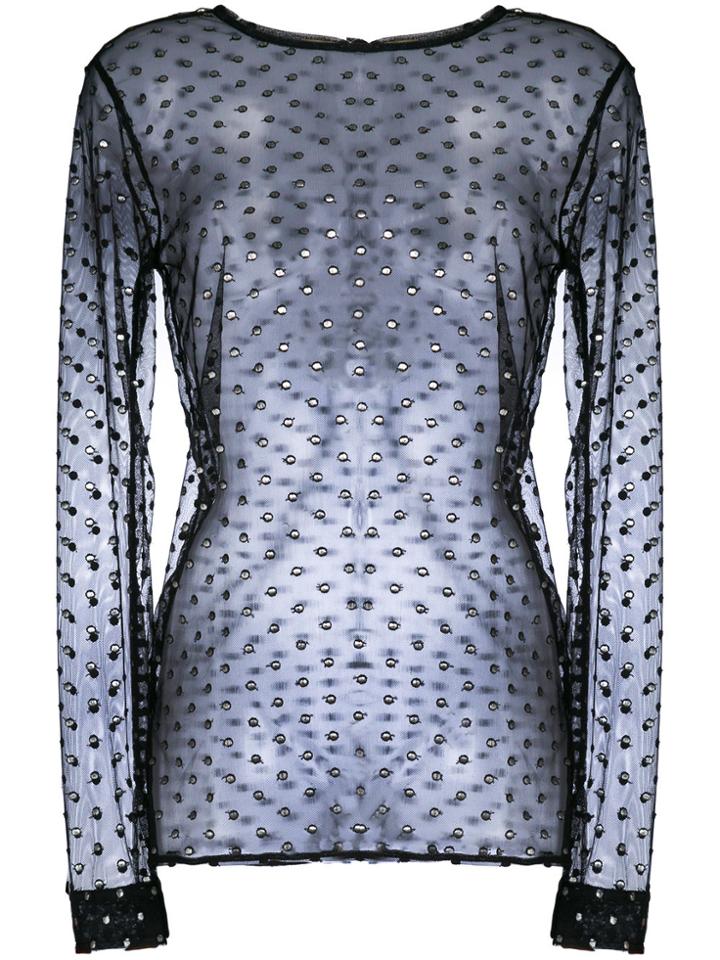 Dodo Bar Or Sheer Polka Dot Blouse - Black