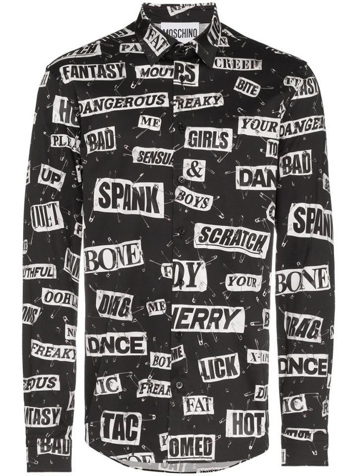 Moschino Safety Print Shirt - Black
