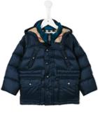 Burberry Kids Hooded Padded Coat, Toddler Boy's, Size: 4 Yrs, Blue