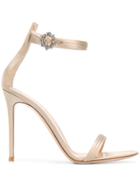 Gianvito Rossi Crystal Buckle Sandals - Nude & Neutrals