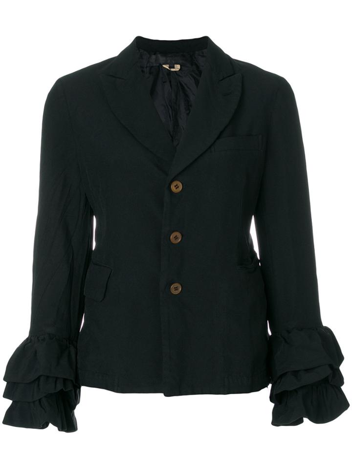Comme Des Garçons Comme Des Garçons Ruffle Cuff Buttoned Blazer -