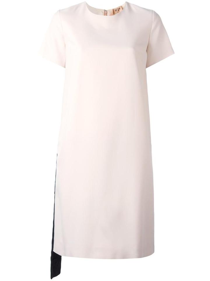 No21 Embellished Detail Shift Dress, Women's, Size: 44, Pink/purple, Viscose/cupro/glass/metallic Fibre