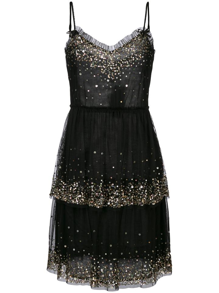 Twin-set Embellished Layered Dress - Black