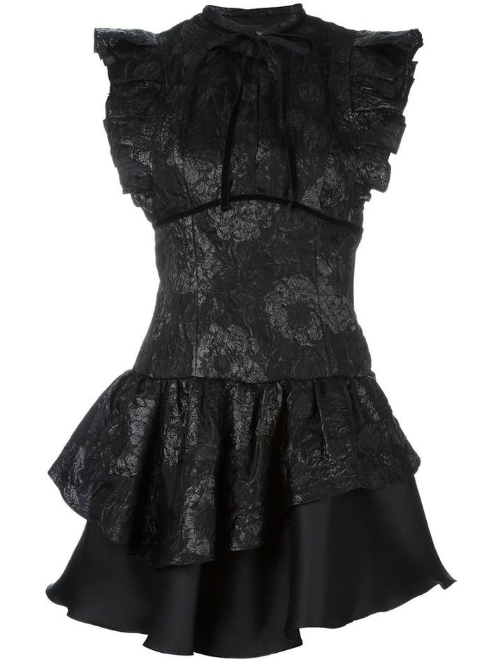Christian Pellizzari Floral Jacquard Dress, Women's, Size: 42, Black, Polyester/polyamide/silk