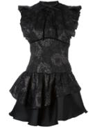 Christian Pellizzari Floral Jacquard Dress, Women's, Size: 42, Black, Polyester/polyamide/silk