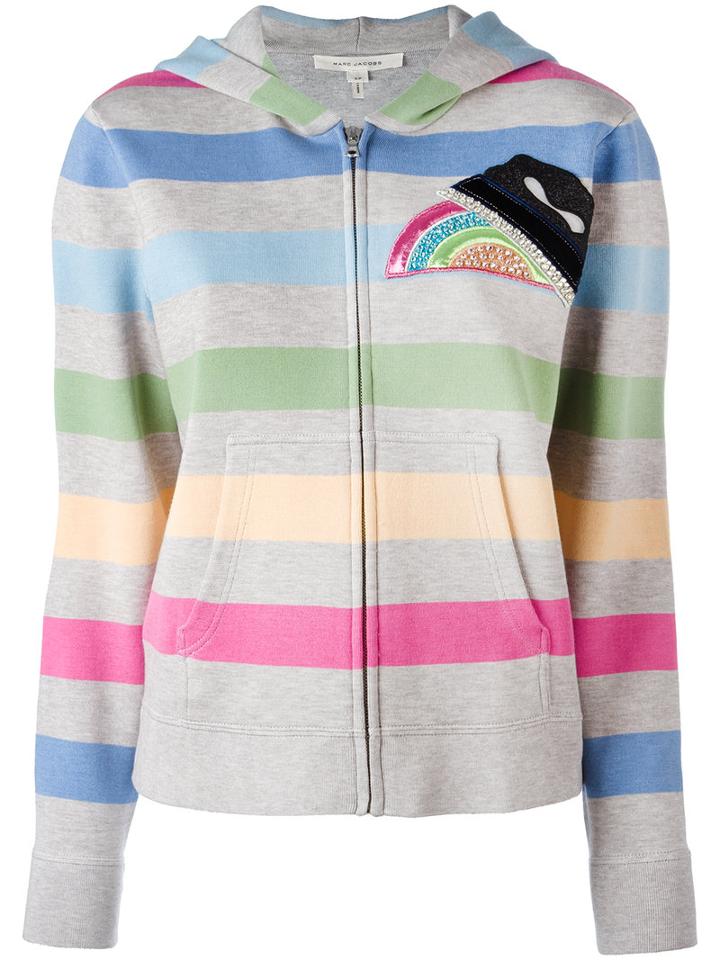Marc Jacobs Striped Hooded Cardigan, Women's, Size: Small, Cotton/nylon/viscose/wool