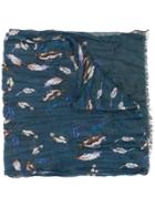 John Varvatos Painted Feather Scarf - Blue
