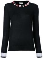 Fendi Floral Embellished Sweater - Black