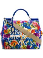 Dolce & Gabbana Grande Sicily Printed Bag - Blue