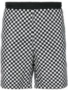 Low Brand Checked Swim Shorts - Black