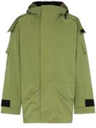Yves Salomon Bachette Fur Lined Hooded Coat - Green