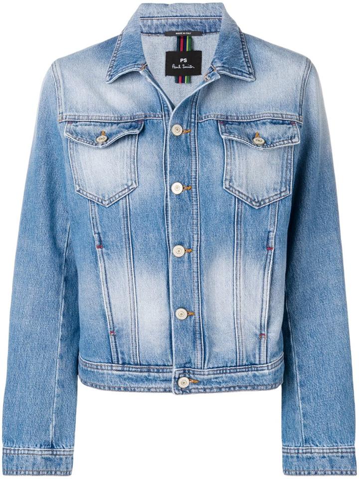 Ps By Paul Smith Faded Effect Denim Jacket - Blue