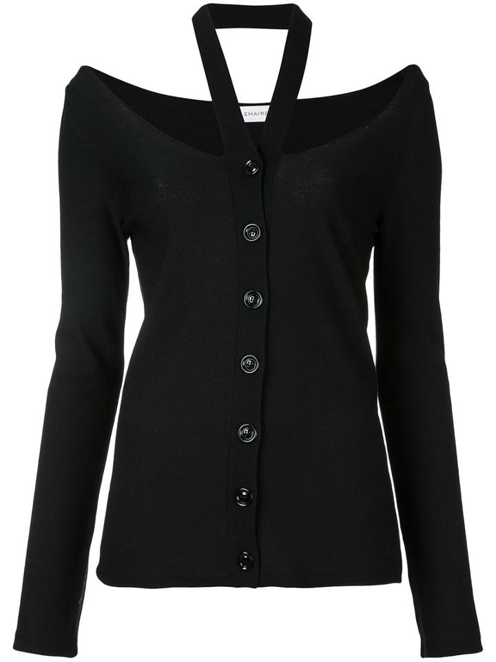 Lemaire - Off-shoulder Cardigan - Women - Virgin Wool - M, Black, Virgin Wool