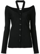 Lemaire - Off-shoulder Cardigan - Women - Virgin Wool - M, Black, Virgin Wool